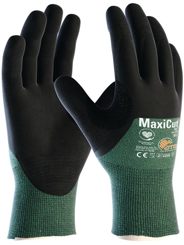 ATG Schnittschutzhandschuhe MaxiCut®Oil™ 44-305 Gr.8 grün/schwarz EN 388 PSA II