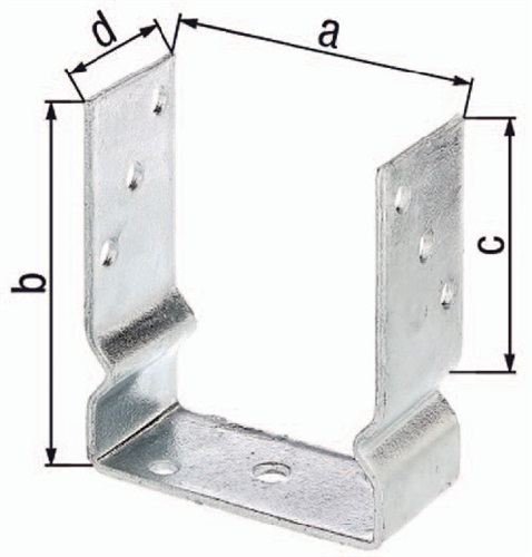 GAH U-Pfostenträger ETA-10/0210 71x150x100x60mm TZN z.Aufschr.GAH