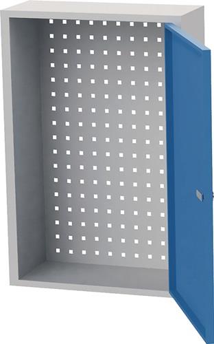 BEDRUNKA+HIRTH Hängeschrank H750xB500xT200mm Vollblechtüren Stahlbl.lichtgrau/signalblau BEDRUN