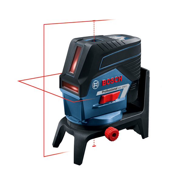 BOSCH Kombilaser GCL 2-50 C, mit 4 x 1,5-V-LR6-(AA)-Batterien, Akku-Adapter, RM 2