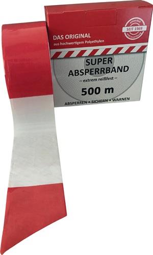 KELMAPLAST Absperrband L.500m B.80mm rot/weiß geblockt 500m/Karton KELMAPLAST