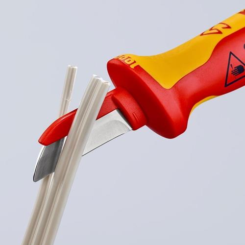 KNIPEX Kabelmesser L.190mm Klingen-L.50mm Klingenrücken m.Ku.-Überzug VDE68g Mehrkompgr KNIPEX Kabelmesser L.190mm Klingen-L.50mm Klingenrücken m.Ku.-Überzug VDE68g Mehrkompgr