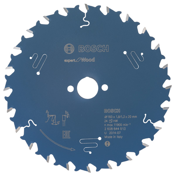 BOSCH Kreissägeblatt Expert for Wood, 160 x 20 x 1,8 mm, 24