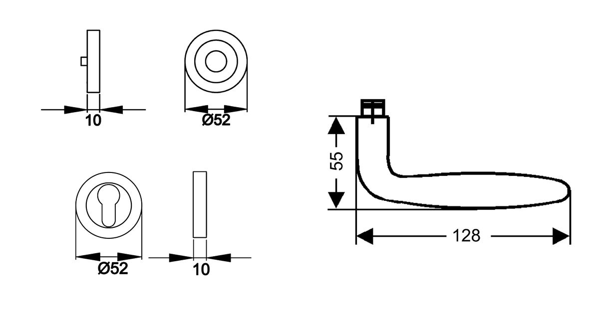 KARCHER DESIGN Drückergarnitur ER24 PZ0 71 - Korfu, Profilzylinder, Edelstahl KARCHER DESIGN Drückergarnitur ER24 PZ0 71 - Korfu, Profilzylinder, Edelstahl