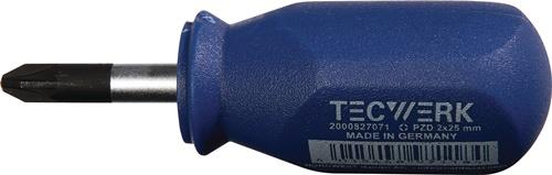 TECWERK Schraubendreher Gr.PZD 2 Klingen-L.25mm 1K-Griff Rundkl.TECWERK