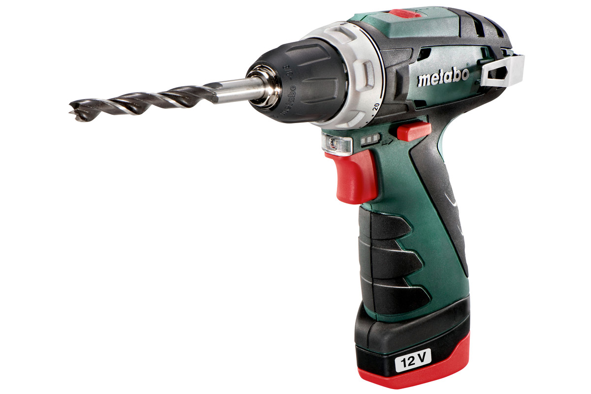 METABO PowerMaxx BS Basic Akku Bohrschrauber 12 V, inkl. 2x2 Ah Akkus