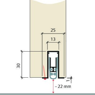 PLANET Türabsenkdichtung FT-plus FH, Silikon 450 mm grau