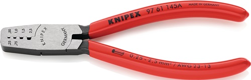 KNIPEX Aderendhülsenzange L.145mm 0,25-2,5 (AWG 23-13) mm² pol.Ku.-Überzug KNIPEX