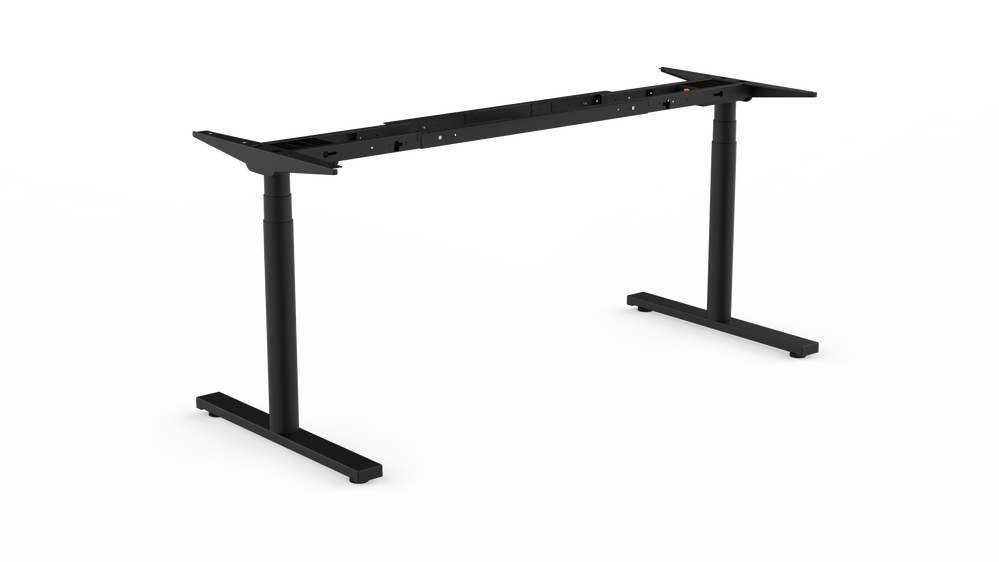 Veyhl Tischgestell Evotec 3D rund mit Display/Memory, 650 mm Hub, RAL 9011 graphitschwarz