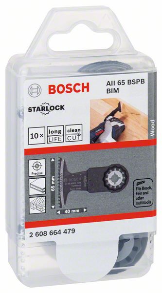 BOSCH BIM Tauchsägeblatt AII 65 BSPB, Hard Wood, 40 x 65 mm, 10er-Pack