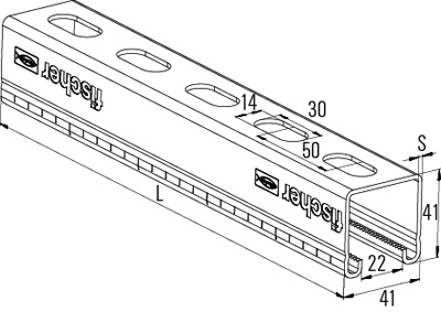 FISCHER Montageschiene FUS 41/2,5 A2 - 2000