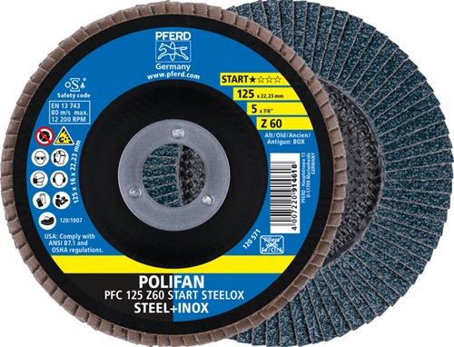 PFERD Fächerscheibe POLIFAN Z BOX D.125mm K.Z-60 kon.INOX ZK Box á 10 St.PFERD