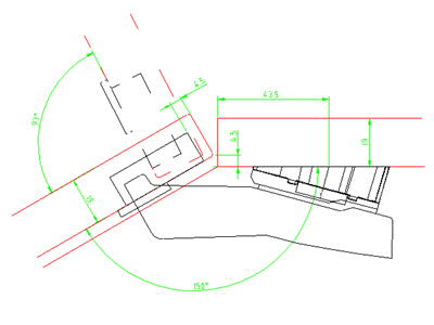 HETTICH Winkeladapter für Kreuzmontageplatten, 15°, 9072535