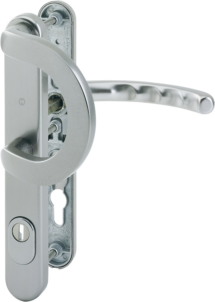 HOPPE® Schutz-Wechselgarnitur mit Schmalschild Luxembourg 513G/3359ZA/3357N/1500, Aluminium, 2202175