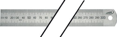 HELIOS PREISSER Stahlmaßstab L.300mm rostfr.Stahl biegsam Teilung A=mm/mm H.PREISSER