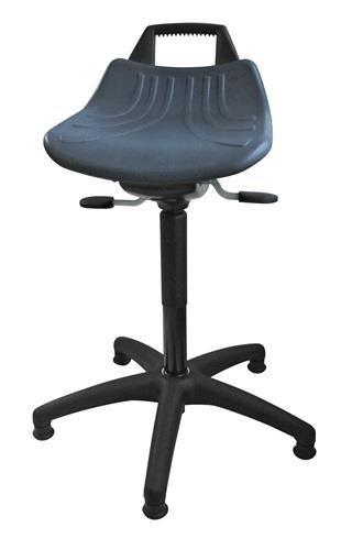 LOTZ Drehhocker m.Bodengleitern PU-Schaum blau Sitz-H.490-680mm