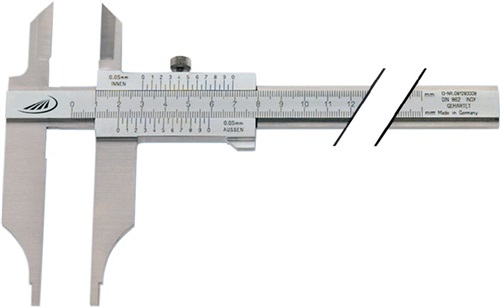 HELIOS-PREISSER Werkstattmessschieber DIN 862 300mm m.Spitzen parallaxfrei