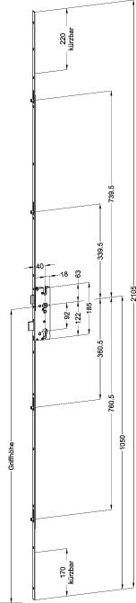 WINKHAUS Mehrfachverriegelung T-FG1660 L01/40 92/8 R4 MC,
