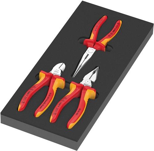 WERA Schaumstoffeinlage 9784 3-teilig KNIPEX Zangen Set VDE 1 WERA