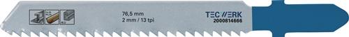 TECWERK Stichsägeblatt Gesamt-L.76,5mm Zahnt.2mm HSS 5 St./Karte TECWERK