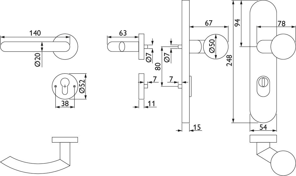 HERMAT Schutz-Kombi-Wechselgarnitur BASIC 04 1804.ROS/2089.KS/3126, Edelstahl