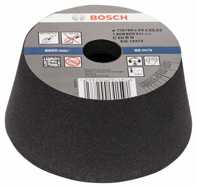 BOSCH Schleiftopf, konisch-Stein/Beton 90 mm, 110 mm, 55 mm, 60