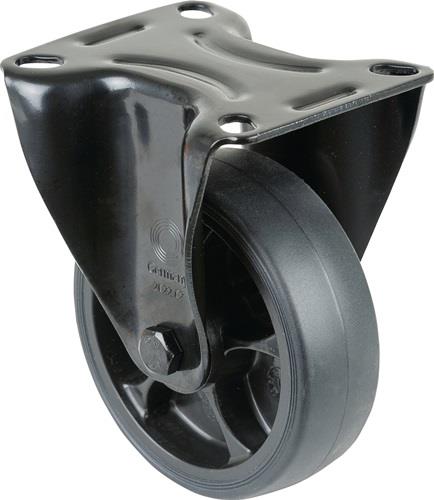 BS ROLLEN Bockrolle D.100mm Trgf.110kg Gum.Platte L104xB80mm Farbe Rl.schwarz BS ROLLEN