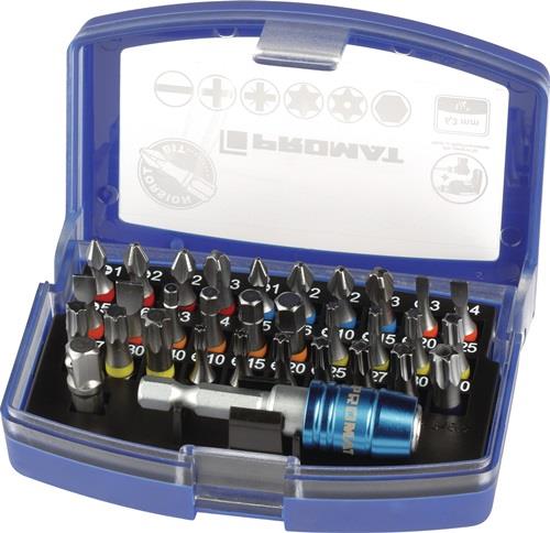 PROMAT Bitsortiment Torsion 32-tlg.Schlitz/PH/PZD/TX/TX-BO/6Kt.PROMAT