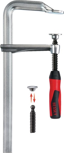 BESSEY Ganzstahlschraubzwinge GZ-2K Spann-W.400mm A.120mm 2-K-Griff BESSEY