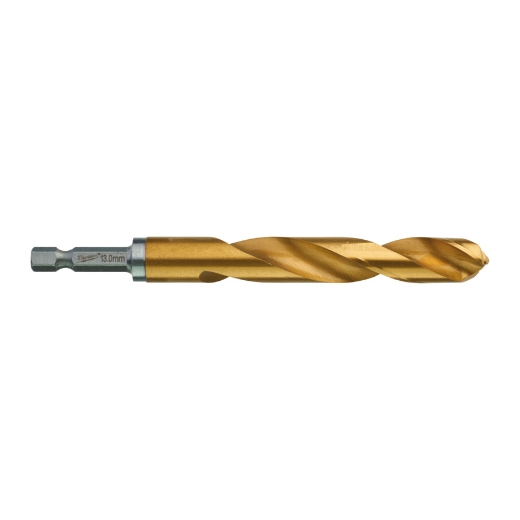 MILWAUKEE 13,0 x 130 mm SHOCKWAVE Metallbohrer HSS-G RED HEX Titan 1/4"
