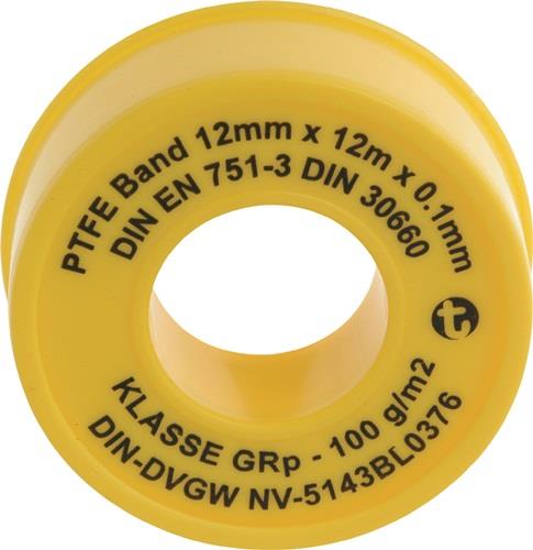 GEKA PTFE Dichtband GRp L12m B12mm D0,1mm 100g/m² Rl.GEKA