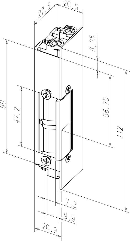 effeff Elektro-Türöffner mit Flachschließblech 24RR effeff Elektro-Türöffner mit Flachschließblech 24RR