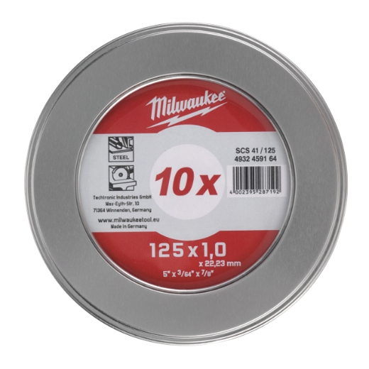 MILWAUKEE 10 x SCS41 1 mm Contractor in Metallbox Metalltrennscheibe Contractor 125 mm
