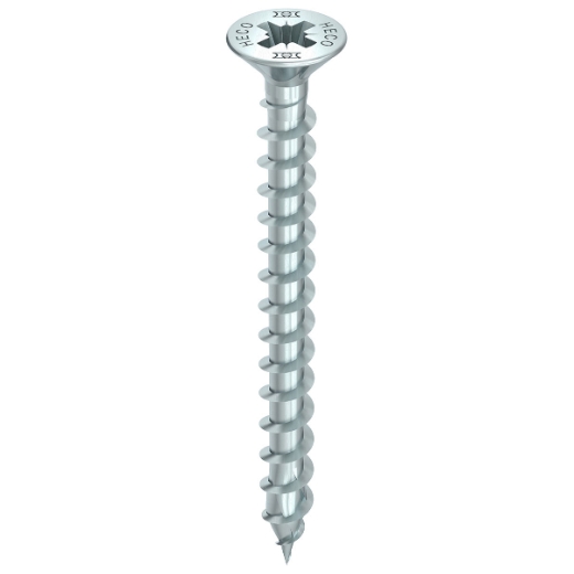 HECO TOPIX-plus 4,0 x 45, Senkkopf mit Frästaschen, Pozi-Drive, Variables Vollgewinde, verzinkt blau, A3K