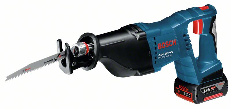 BOSCH Akku-Säbelsäge GSA 18 V-LI, mit 2 x 5.0 Ah Li-Ion Akku, L-BOXX