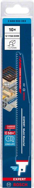 BOSCH EXPERT ‘Multi Material’ S 1156 XHM Säbelsägeblatt, 10 Stück. Für Säbelsägen BOSCH EXPERT ‘Multi Material’ S 1156 XHM Säbelsägeblatt, 10 Stück. Für Säbelsägen