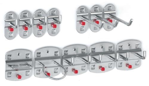 RASTERPLAN Werkzg.h.BxHmm 9 div.Haken/3 Doppelhaken 12-tlg.RASTERPLAN
