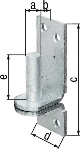 GAH Kloben DI auf Platte 20x20mm TZN GAH