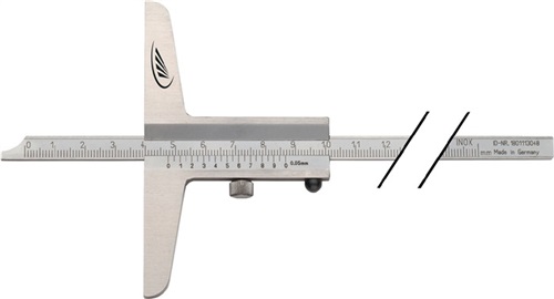 HELIOS PREISSER Tiefenmessschieber DIN 862 200mm ger.Schiene 8x3mm H.PREISSER