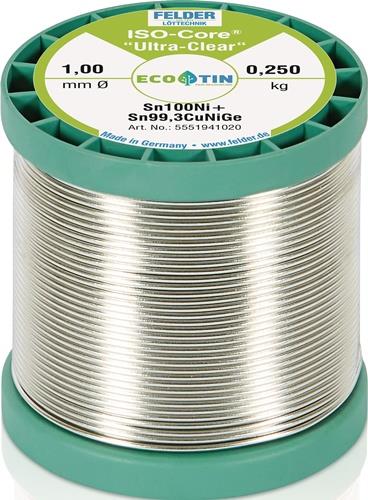 FELDER Lötdraht ISO-Core® UltraClear 1mm 250g Sn100Ni+ FELDER