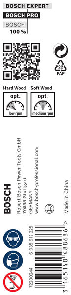 BOSCH Holzschlangenbohrer, Sechskant 11 x 95 x 160 mm, d 6,35 mm