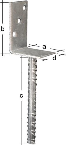 GAH L-Pfostenträger ETA-10/0210 80x100x200x60mm TZN GAH