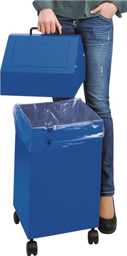 STUMPF Wertstoffsammler 45l H710xB330xT310mm enzianblau fahrbar