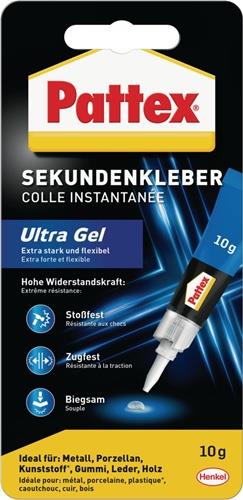 PATTEX Sekundenkleber Ultra Gel 10g farblos Tube PATTEX