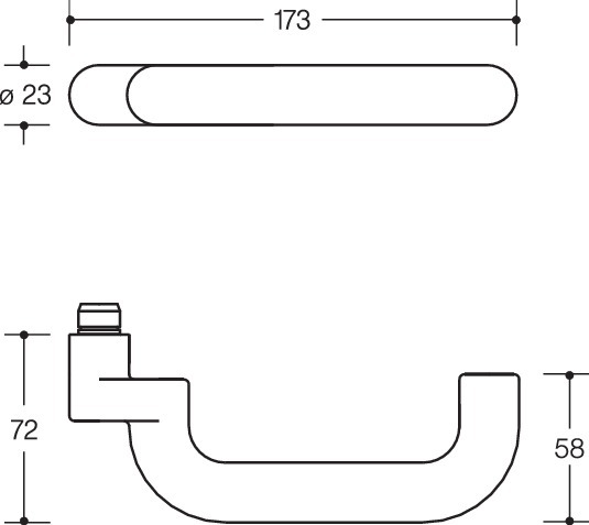 HEWI Drückerlochteil 114.23PBRLT, VK 9 mm, Polyamid