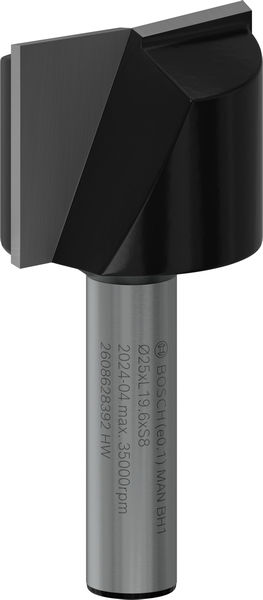 BOSCH Nutfräser Standard for Wood, 8 mm, D1 25 mm, L 20 mm, G 51 mm