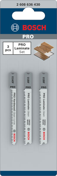 BOSCH Stichsägeblatt-Set Special for Laminate, 3-teilig, Universalschaft