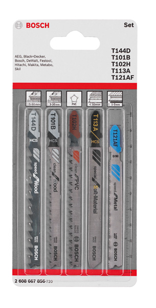 BOSCH Stichsägeblatt-Set Allrounder, 5-teilig