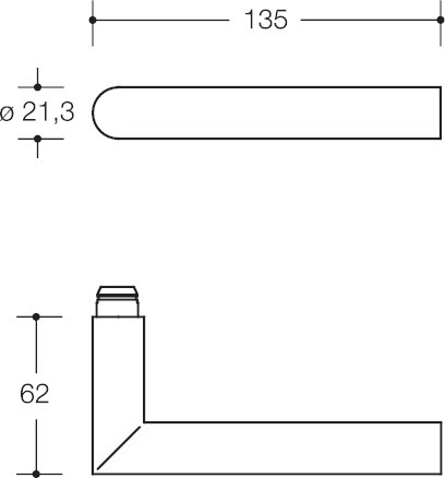 HEWI FH Schutz-Drücker-Halbgarnitur mit Rosetten 162PBR23.230, VK 9 mm, Polyamid, 162PBR23.230 90