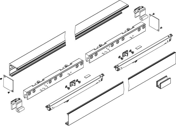 HERMAT Schiebetürbeschlag SAN REMO 9172/150.Ö verstellbar, 150 kg, Aluminim